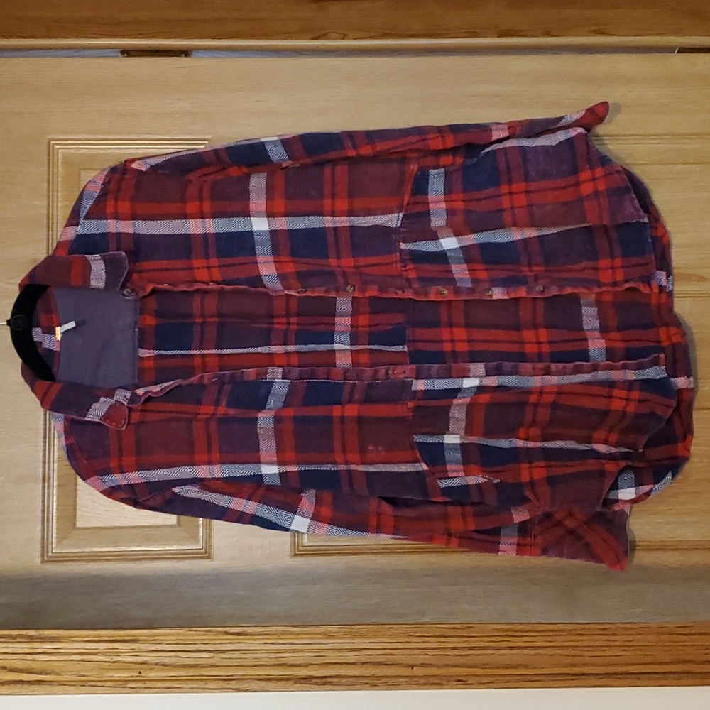 Free People Plaid Button Down Flannel